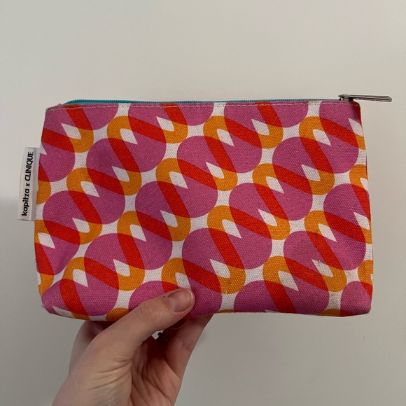 Kapitza x Clinique Orange and Pink Zippered Pouch - Picture 5 of 6